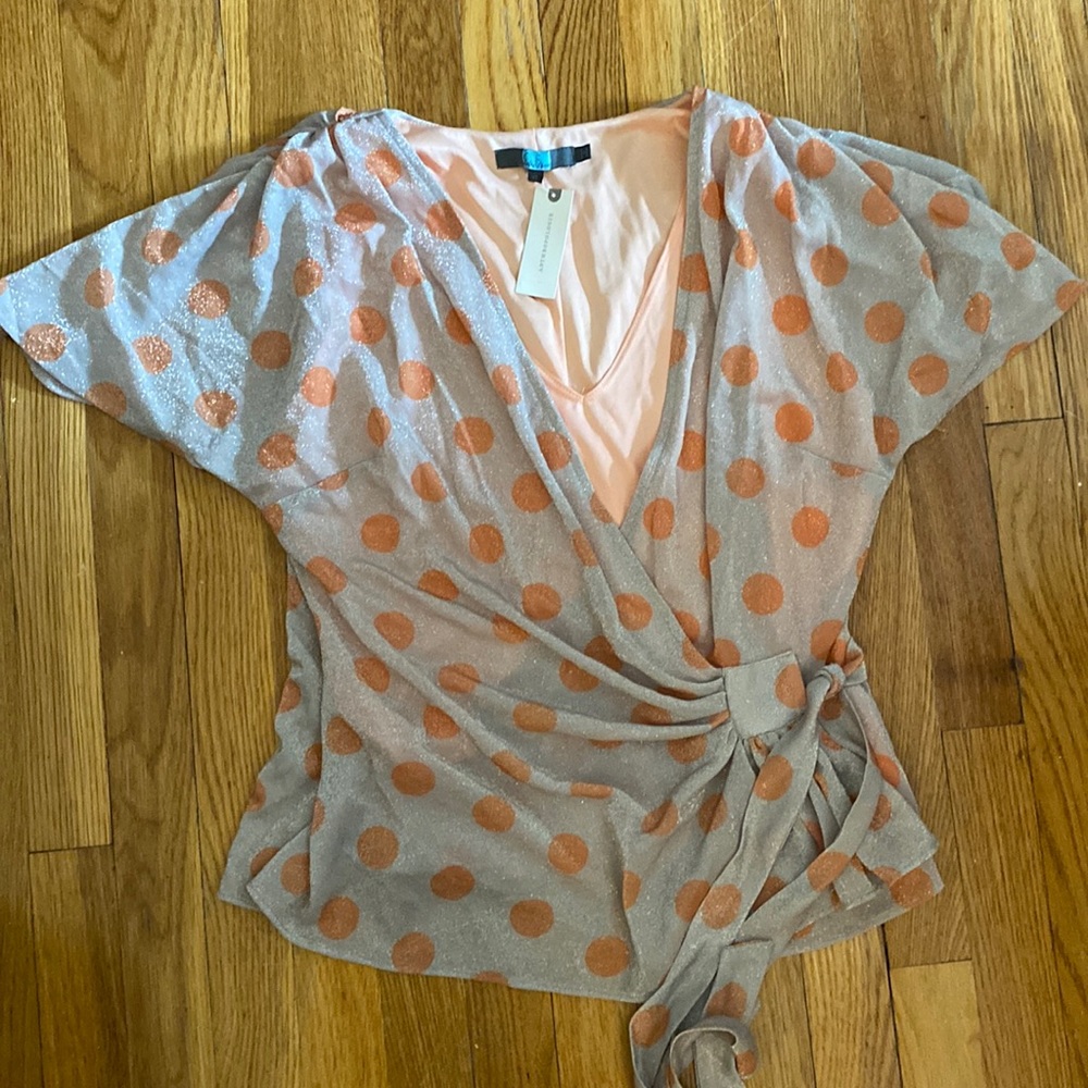 Anthropologie — Eva Franco — polka dot top, size XL